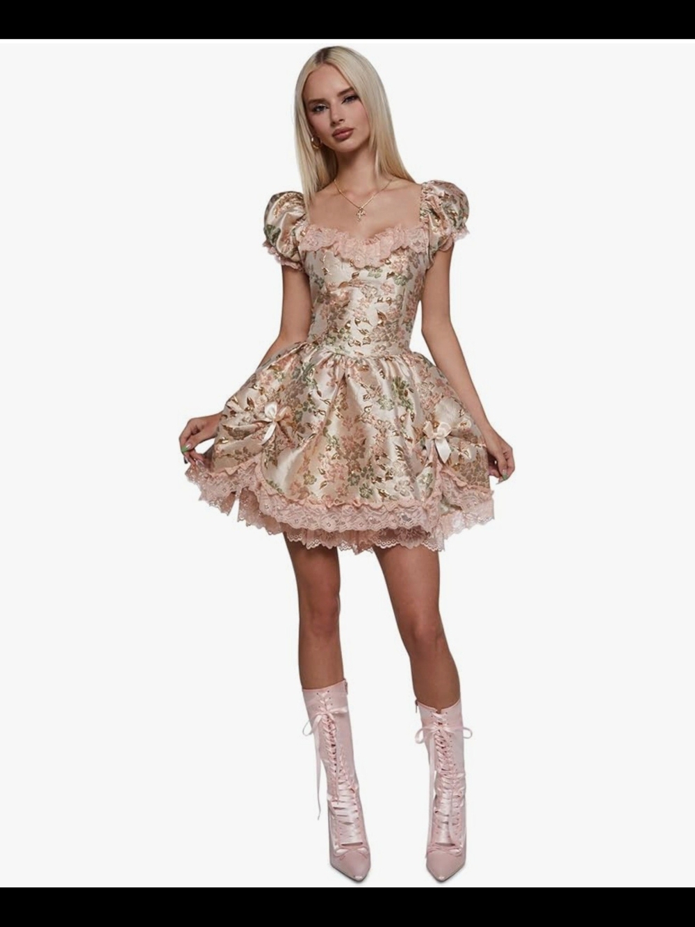 Dolls Kill Tea And Circumstance Brocade Mini Dress